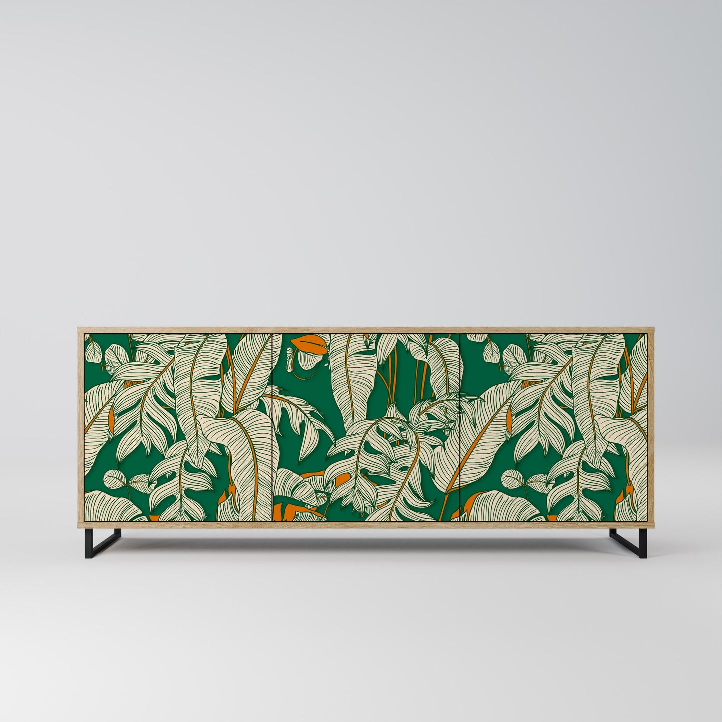 Credenza a 3 ante VERDANT PLEASURES in effetto rovere