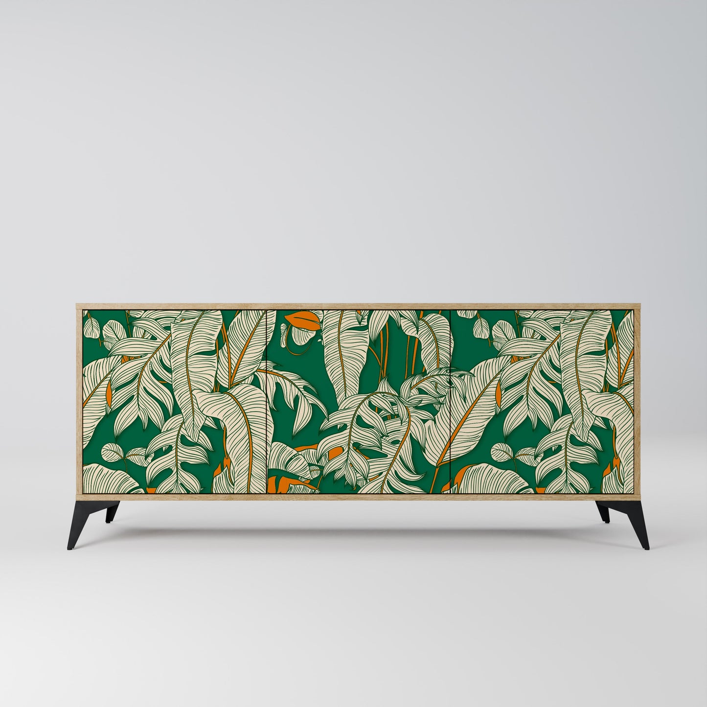 Credenza a 3 ante VERDANT PLEASURES in effetto rovere