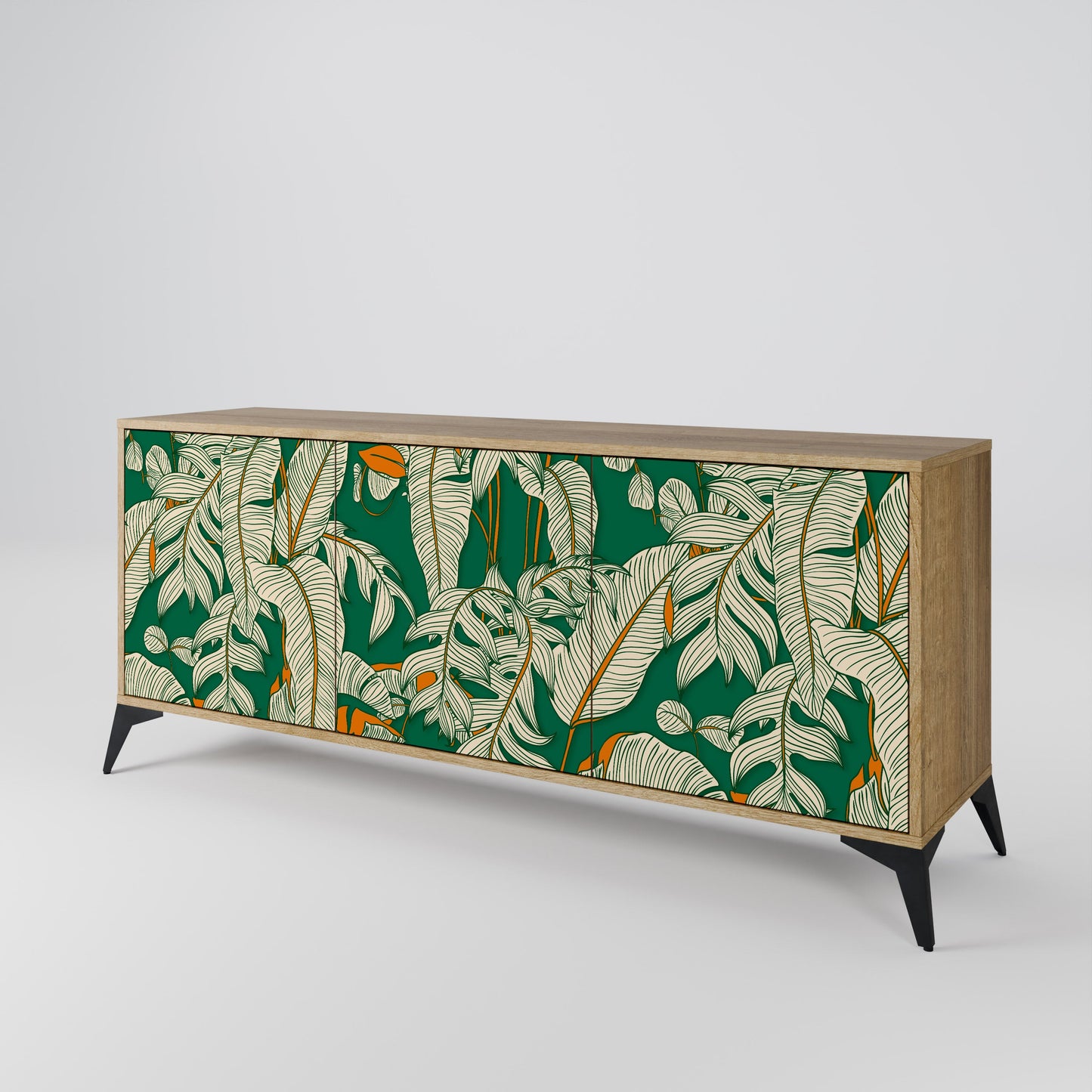 Credenza a 3 ante VERDANT PLEASURES in effetto rovere