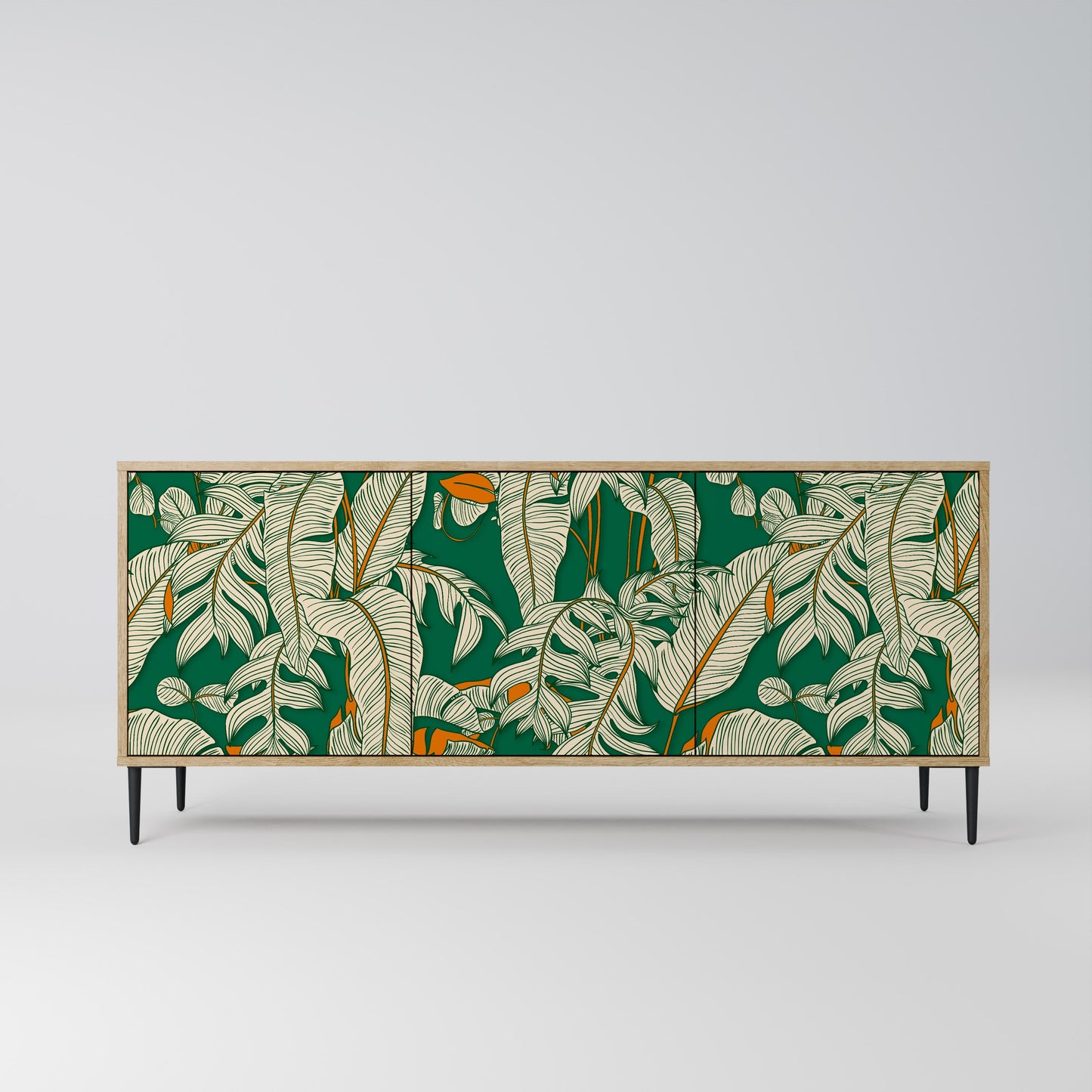 Credenza a 3 ante VERDANT PLEASURES in effetto rovere