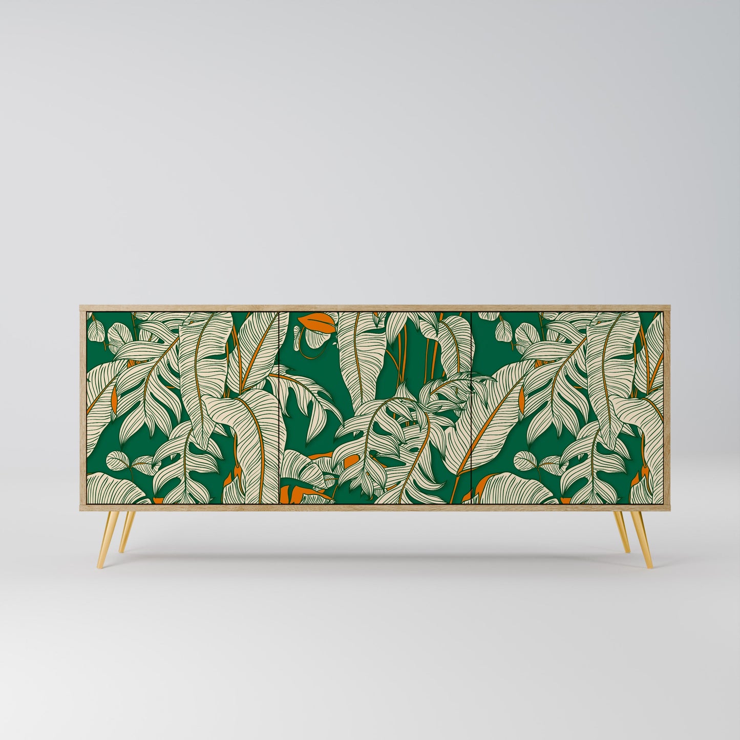 Credenza a 3 ante VERDANT PLEASURES in effetto rovere