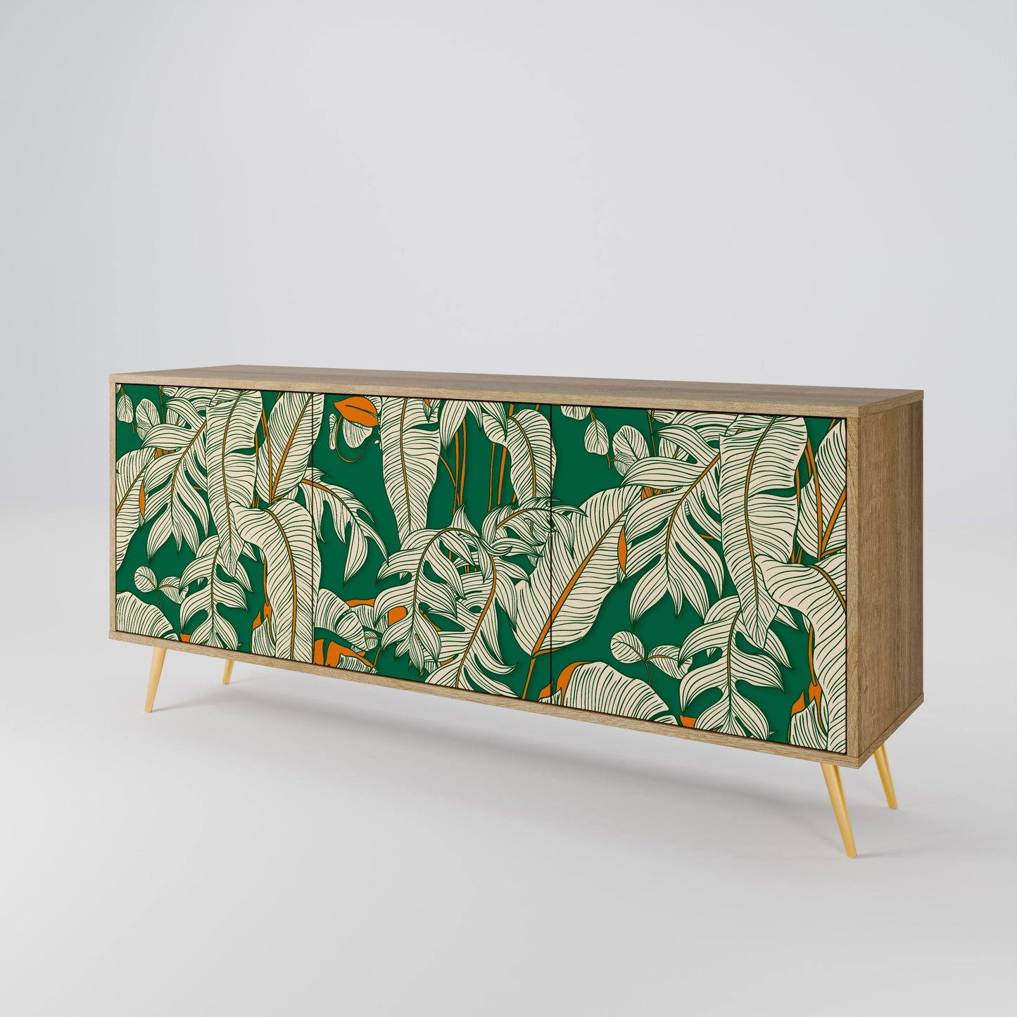 Credenza a 3 ante VERDANT PLEASURES in effetto rovere