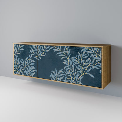 BLUE LEAVES 3-Door Sideboard in Oak Effect