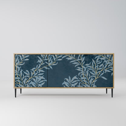 BLUE LEAVES 3-Door Sideboard in Oak Effect