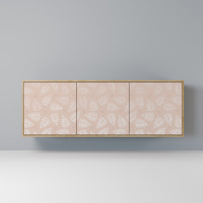 LEAVES ON BEIGE 3-Door Sideboard in Oak Effect