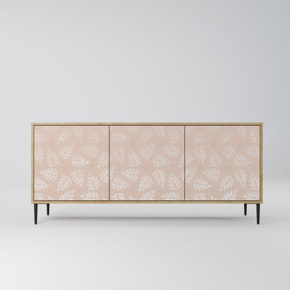 LEAVES ON BEIGE 3-Door Sideboard in Oak Effect