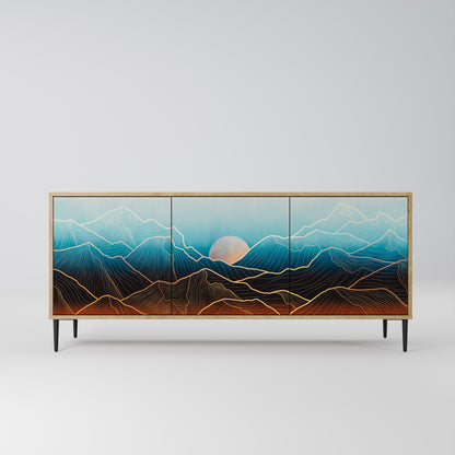 LUNAR SECRETS 3-Door Sideboard in Oak Effect