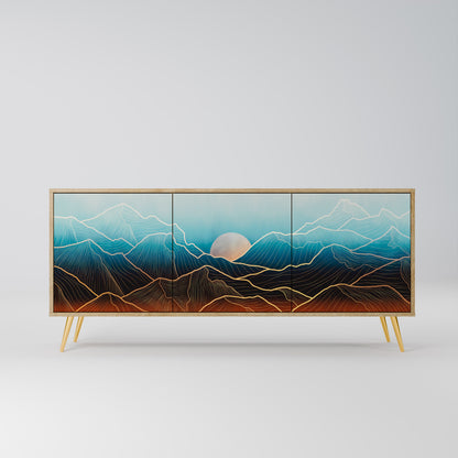 LUNAR SECRETS 3-Door Sideboard in Oak Effect
