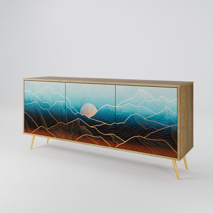 LUNAR SECRETS 3-Door Sideboard in Oak Effect