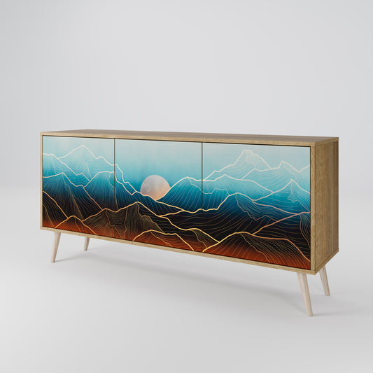 LUNAR SECRETS 3-Door Sideboard in Oak Effect