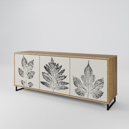 Credenza LEAFY STAMPS a 3 ante in effetto rovere