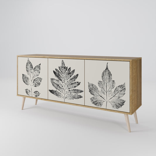 Credenza LEAFY STAMPS a 3 ante in effetto rovere