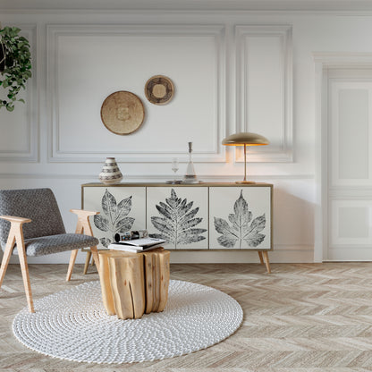 Credenza LEAFY STAMPS a 3 ante in effetto rovere