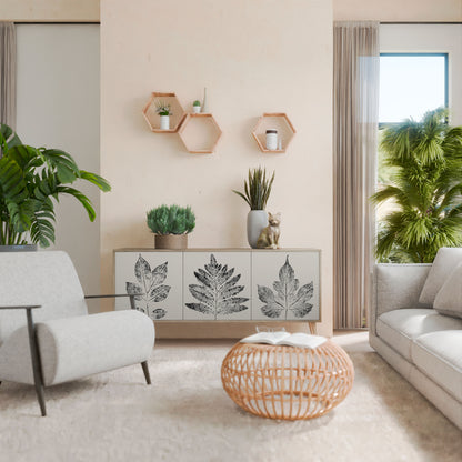 Credenza LEAFY STAMPS a 3 ante in effetto rovere