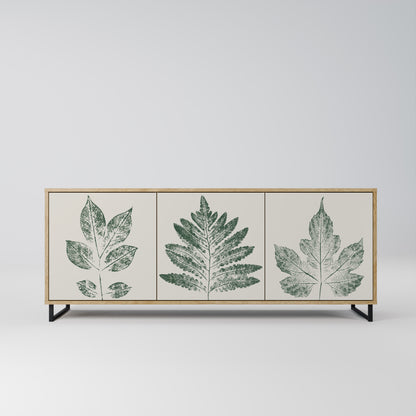 GREEN LEAFY STAMPS 3-Door Sideboard in Oak Effect