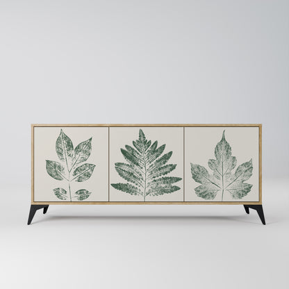 GREEN LEAFY STAMPS 3-Door Sideboard in Oak Effect