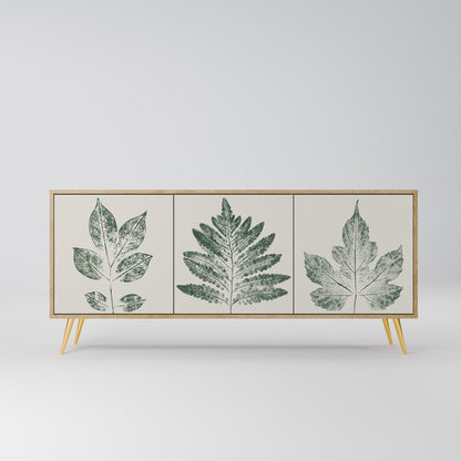 GREEN LEAFY STAMPS 3-Door Sideboard in Oak Effect