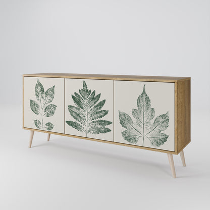GREEN LEAFY STAMPS 3-Door Sideboard in Oak Effect