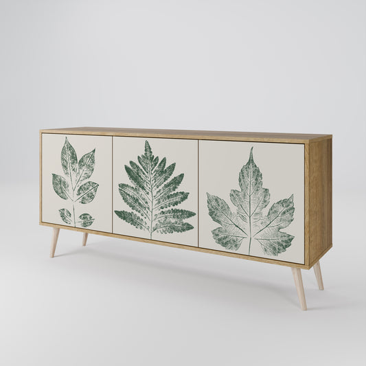 GREEN LEAFY STAMPS 3-Door Sideboard in Oak Effect
