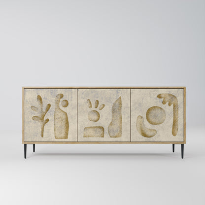 Credenza a 3 ante SAND SCULPTURES in effetto rovere