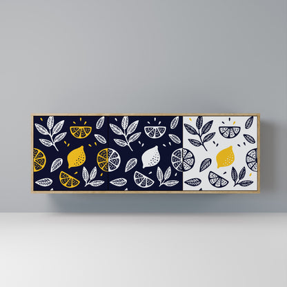 Credenza a 3 ante CITRUS BLACK AND WHITE in effetto rovere