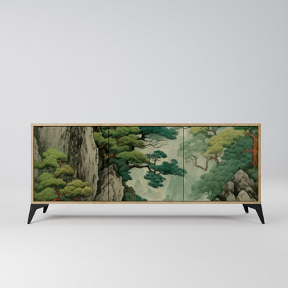VERDURE ABYSS 3-Door Sideboard in Oak Effect