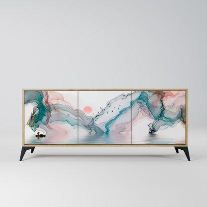 VELVET CROSSING 3-Door Sideboard in Oak Effect