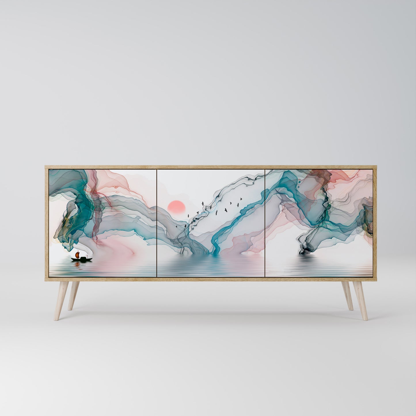 VELVET CROSSING 3-Door Sideboard in Oak Effect