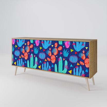 CACTUS VIBES 3-Door Sideboard in Oak Effect