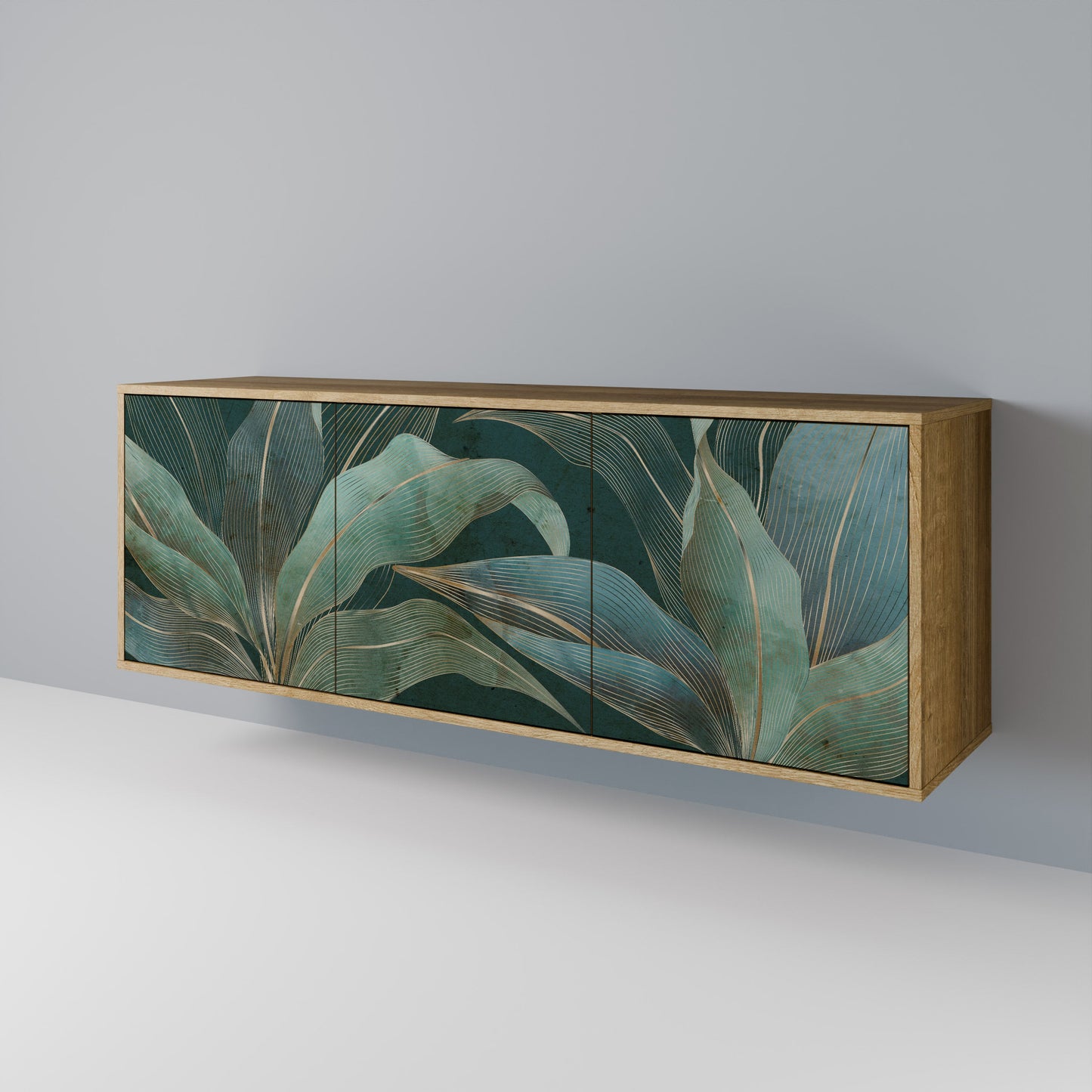 Credenza a 3 ante ROYAL GREEN in effetto rovere