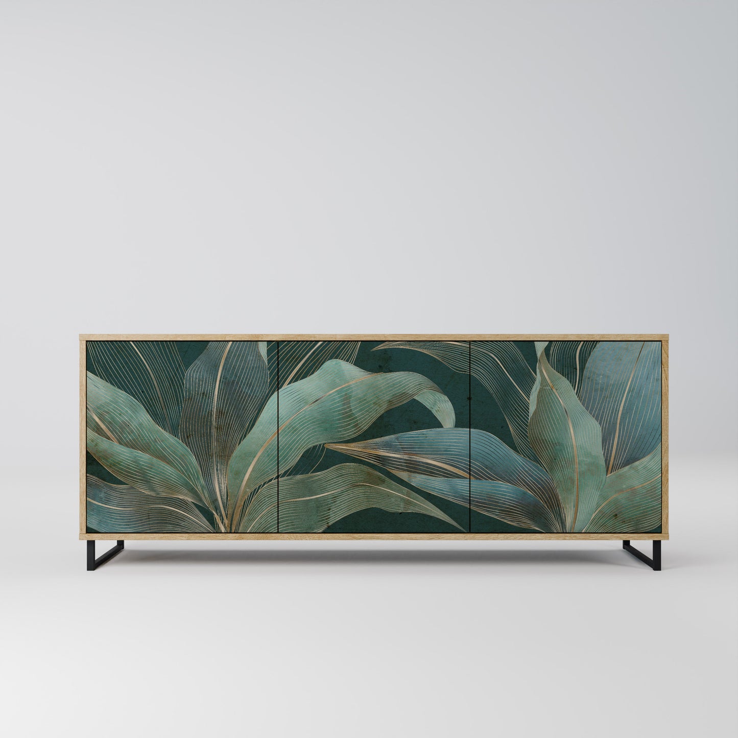 Credenza a 3 ante ROYAL GREEN in effetto rovere