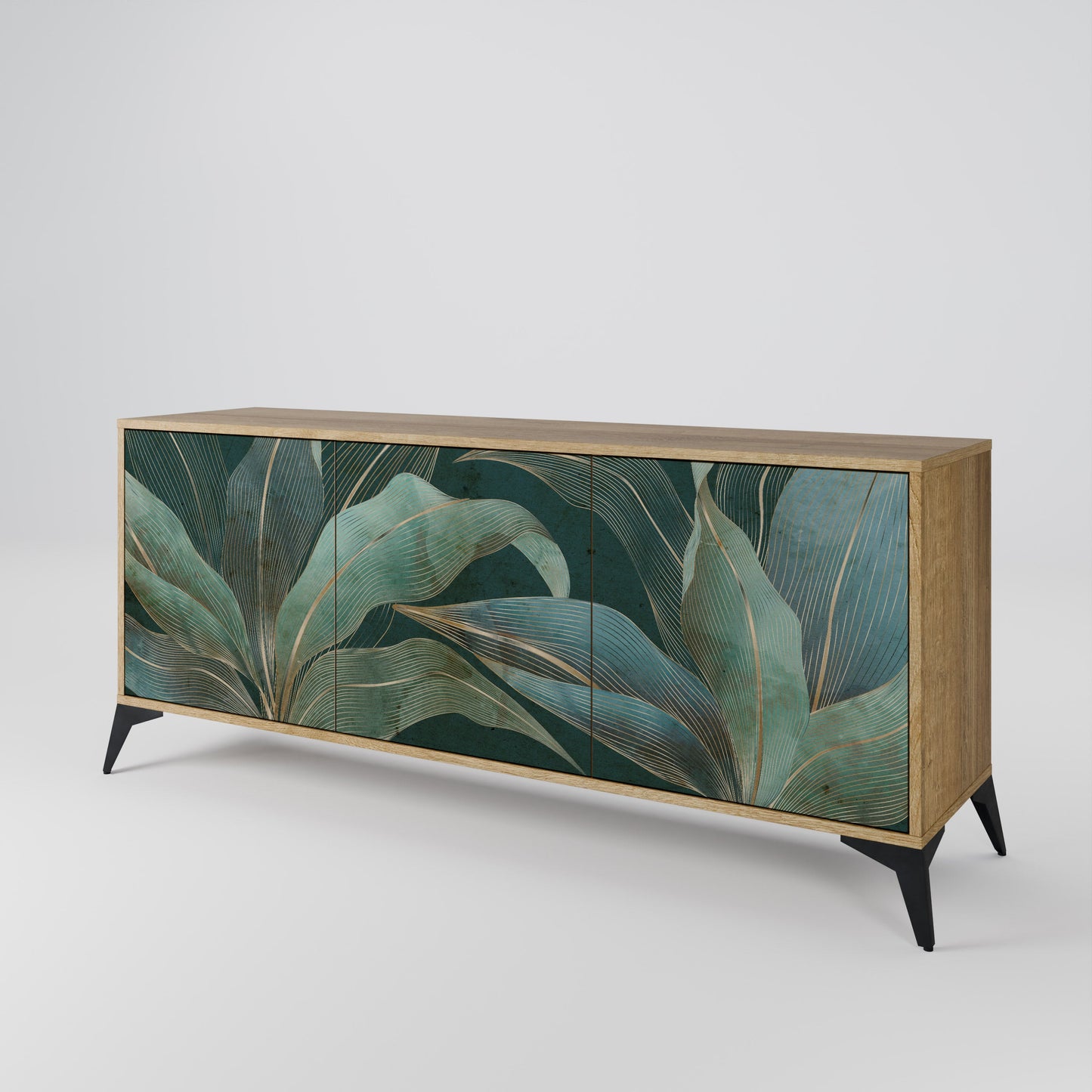 Credenza a 3 ante ROYAL GREEN in effetto rovere