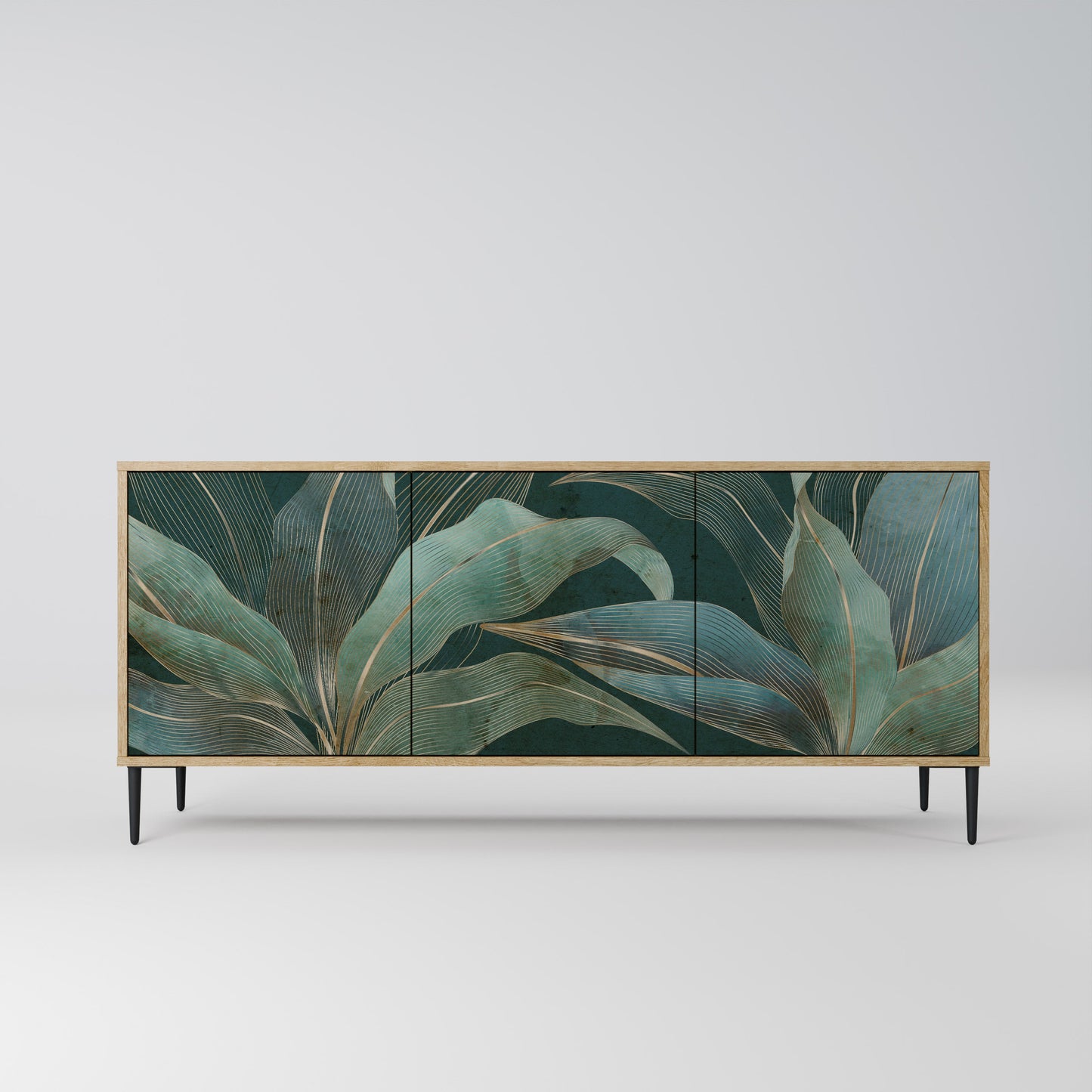 Credenza a 3 ante ROYAL GREEN in effetto rovere