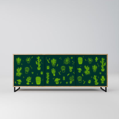 DESERT GREEN 3-Door Sideboard in Oak Effect