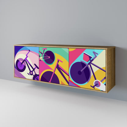 Credenza BIKE DREAMS a 3 ante effetto rovere