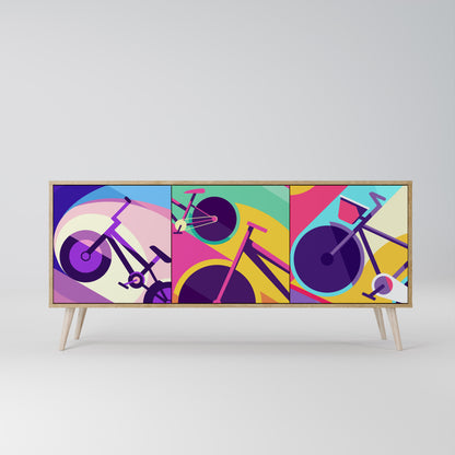 Credenza BIKE DREAMS a 3 ante effetto rovere