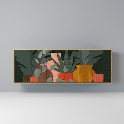 TROPICAL COMPOSITION 3-Door Sideboard in Oak Effect