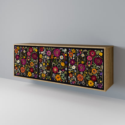 MIDNIGHT GARDEN 3-Door Sideboard in Oak Effect