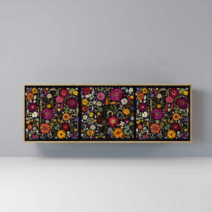 MIDNIGHT GARDEN 3-Door Sideboard in Oak Effect