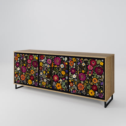 MIDNIGHT GARDEN 3-Door Sideboard in Oak Effect