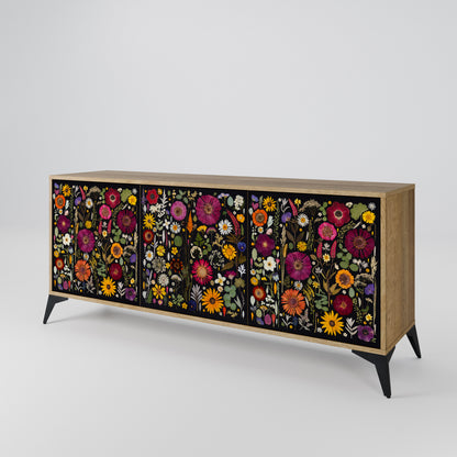 MIDNIGHT GARDEN 3-Door Sideboard in Oak Effect