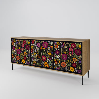 MIDNIGHT GARDEN 3-Door Sideboard in Oak Effect