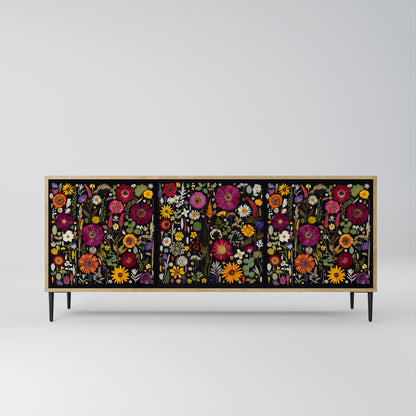 MIDNIGHT GARDEN 3-Door Sideboard in Oak Effect