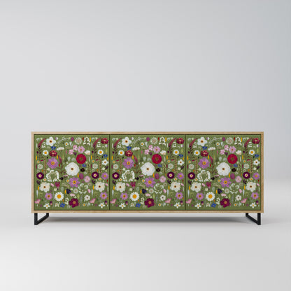 WILD GARDEN Madia a 3 Ante in Effetto Rovere