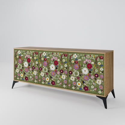 WILD GARDEN Madia a 3 Ante in Effetto Rovere