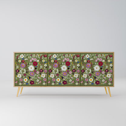 WILD GARDEN Madia a 3 Ante in Effetto Rovere