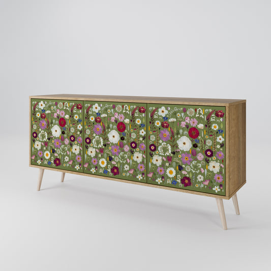 WILD GARDEN Madia a 3 Ante in Effetto Rovere
