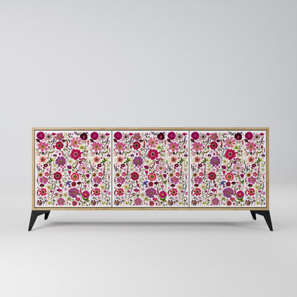 PETAL GARDEN 3-Door Sideboard in Oak Effect