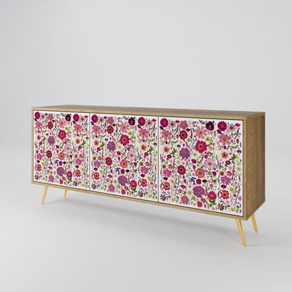 PETAL GARDEN 3-Door Sideboard in Oak Effect