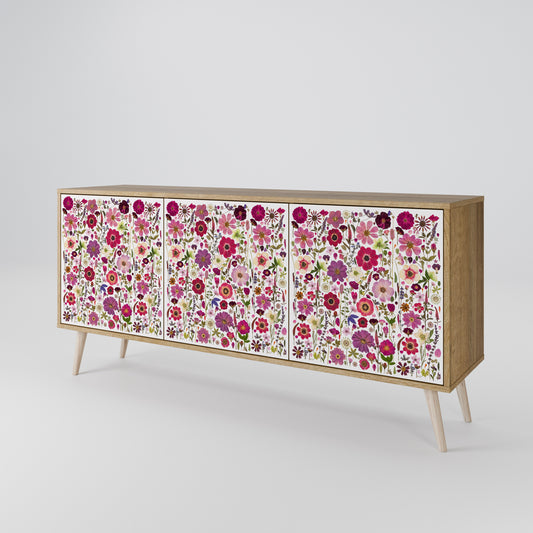 PETAL GARDEN Madia a 3 Ante in Effetto Rovere